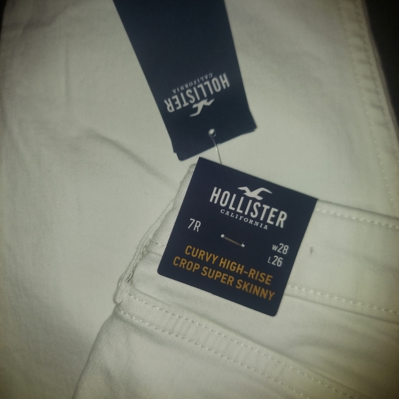 NWT Hollister Curvy High Rise Crop Super Sinny White Jeans size 7R - Picture 10 of 10
